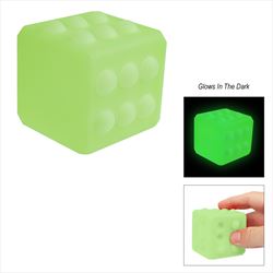 TH80052 Glow-In-The-Dark Push Pop Cube with Custom Imprint